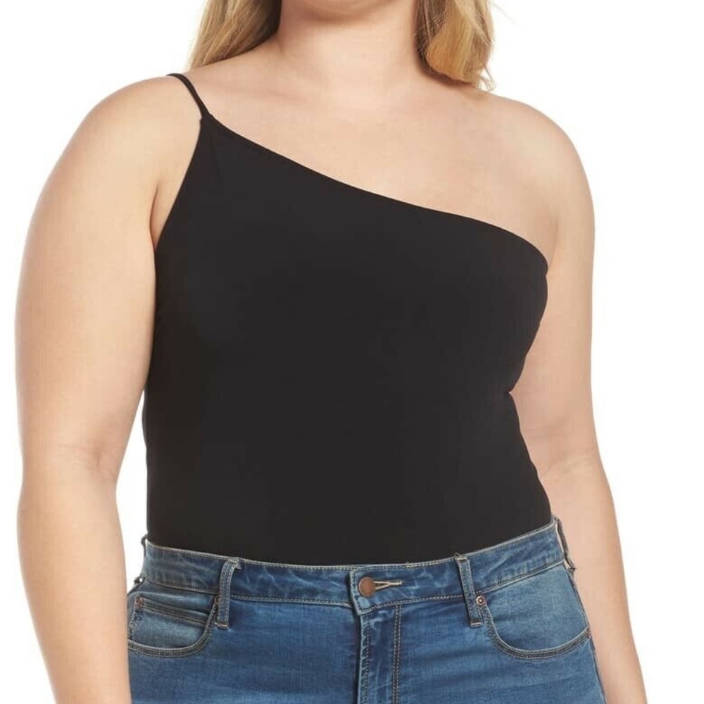 Leith One Shoulder Bodysuit In Black 3x